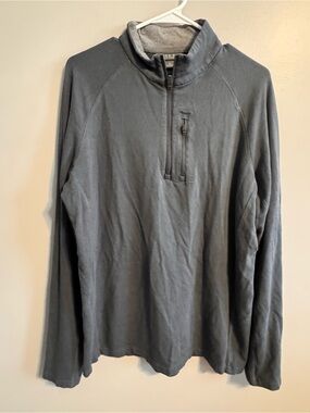 Free Fly Men's Large Bamboo Fleece Quarter Zip Pullover Gray Outdoor